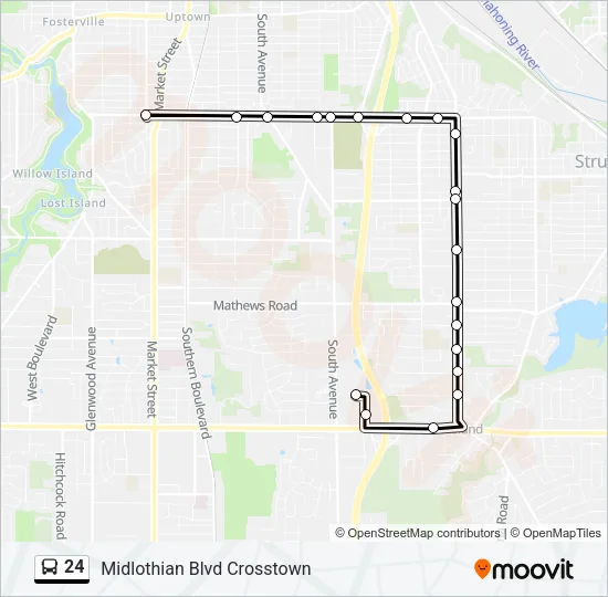 24 Bus Line Map
