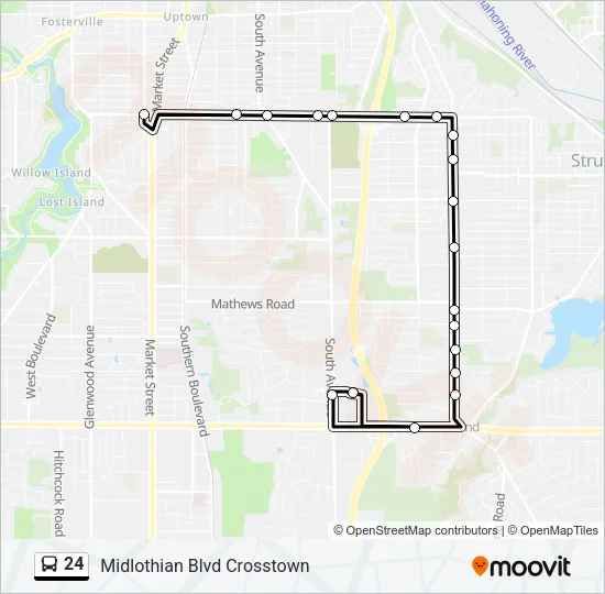 24 Bus Line Map