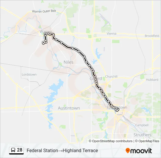 28 Bus Line Map