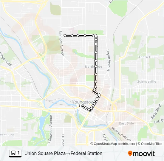 1 Bus Line Map