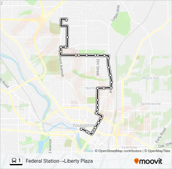 1 Bus Line Map