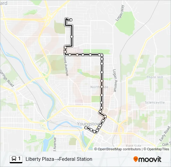 1 Bus Line Map