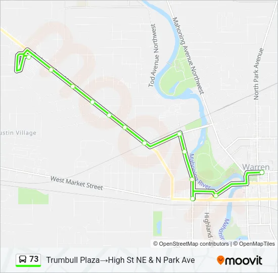 73 Bus Line Map