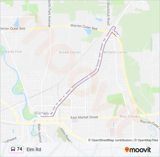 74 Bus Line Map