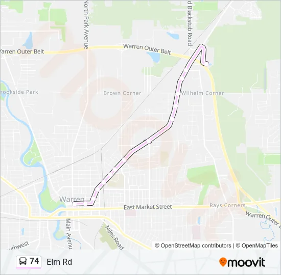 74 Bus Line Map