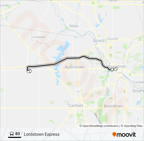 80 Bus Line Map