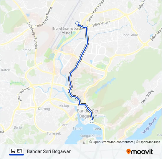 E1 Bus Line Map