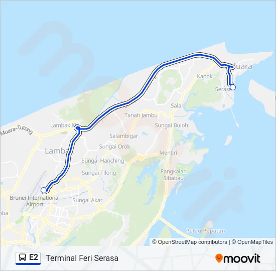 E2 Bus Line Map