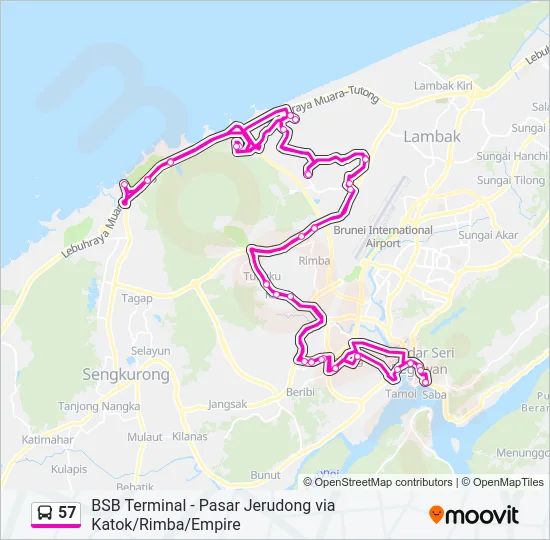 57 Bus Line Map
