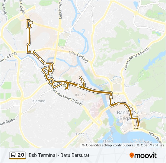 Honolulu Bus Route 20 Map 20 Route: Schedules, Stops & Maps - Bsb Terminal - Batu Bersurat (Updated)