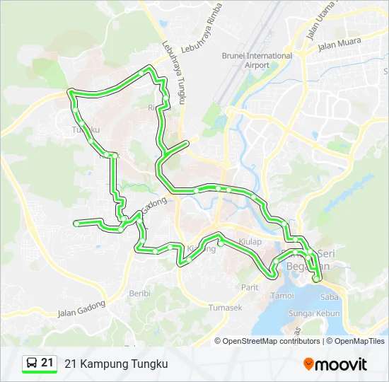 21 Bus Line Map