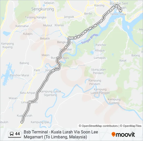 44 Bus Line Map