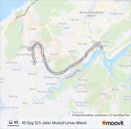 45 Bus Line Map
