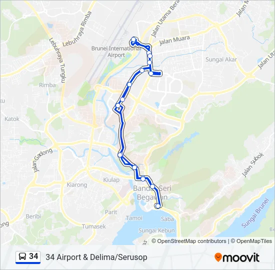 34 Bus Line Map