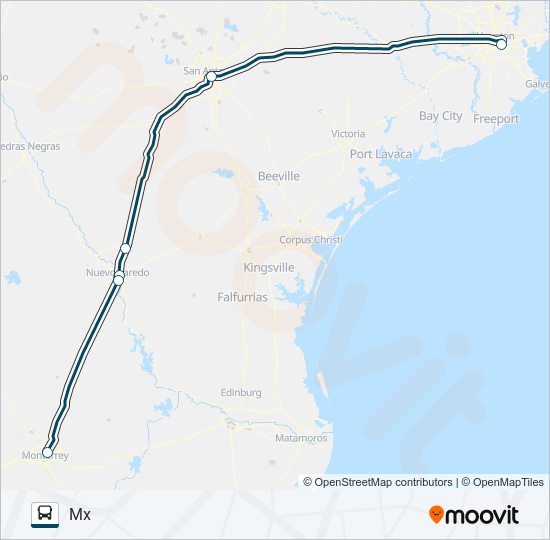 Ruta Greyhound Us1112: Horarios, Paradas Y Mapas - Monterrey (Escobedo ...