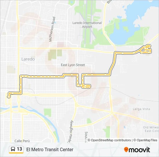 13 Bus Line Map