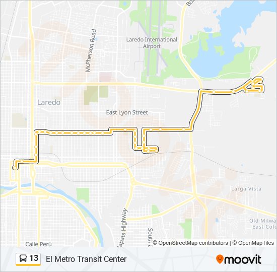 Ruta 13 horarios, paradas y mapas El Metro Transit Center (Actualizado)