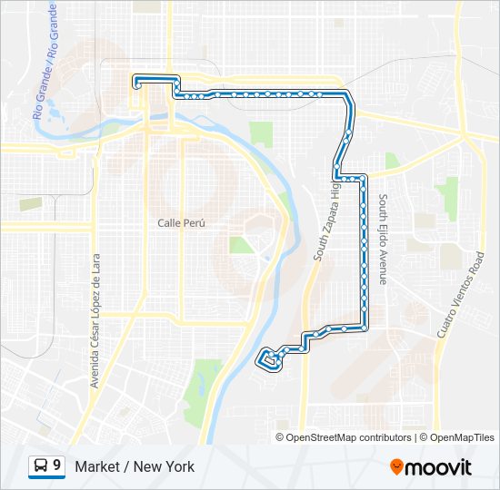 9 Bus Line Map