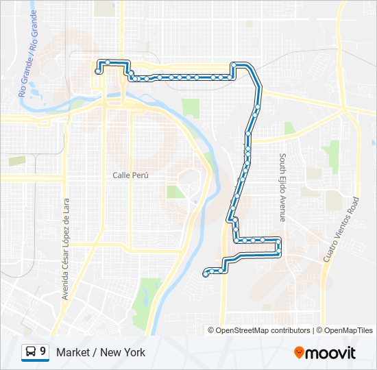 9 bus Line Map