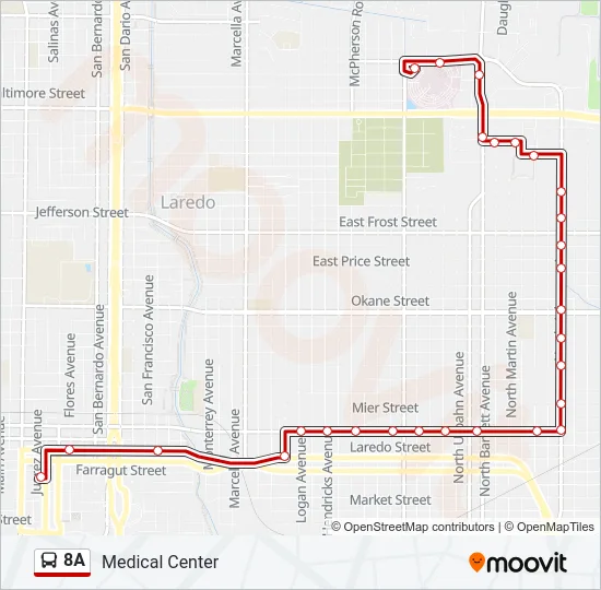 8A Bus Line Map