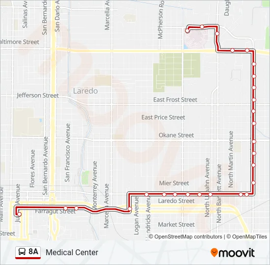 8A Bus Line Map
