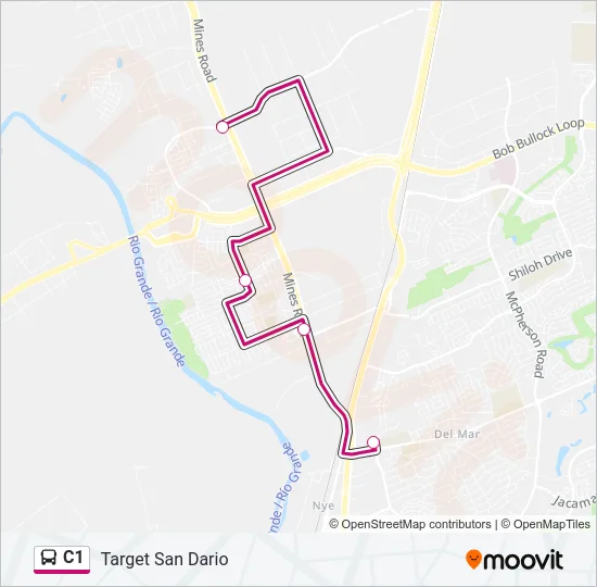 Mapa de C1 de autobús