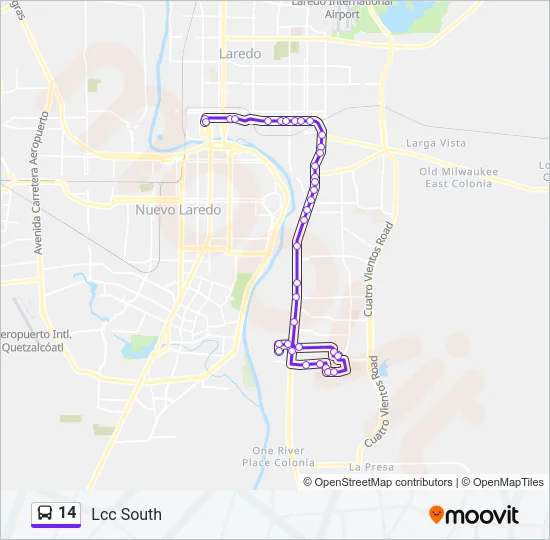 Mapa de 14 de autobús