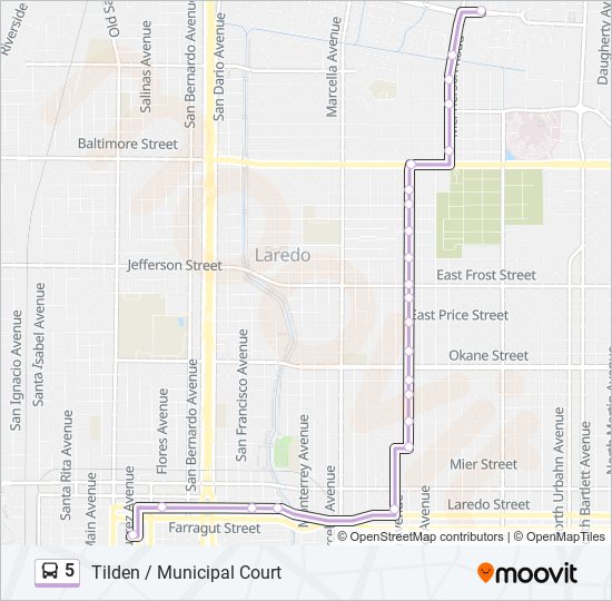 5 bus Line Map