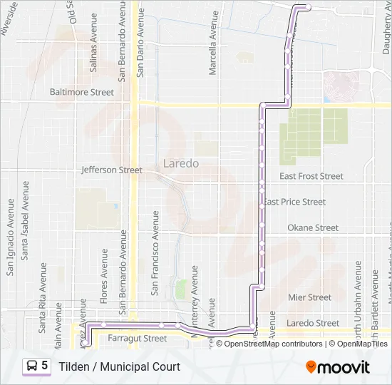 5 Bus Line Map