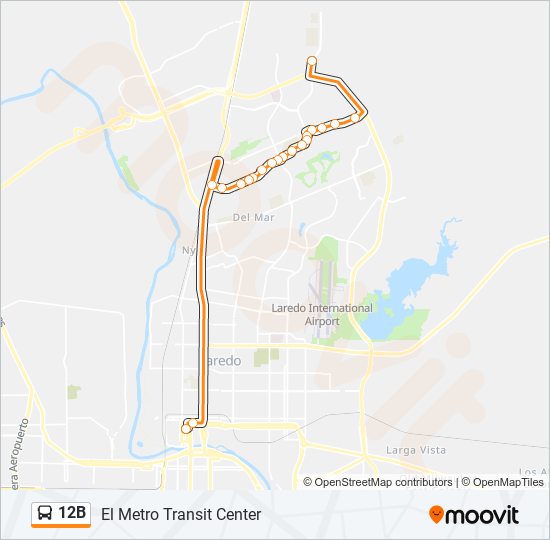 Mapa de 12B de autobús