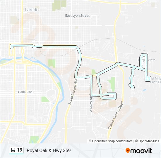 19 Bus Line Map