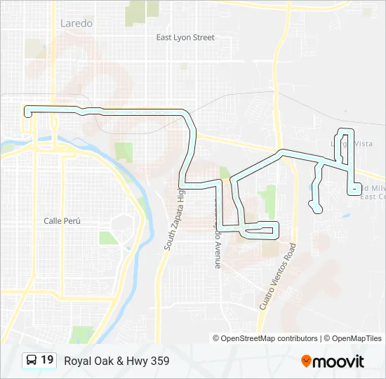19 Bus Line Map