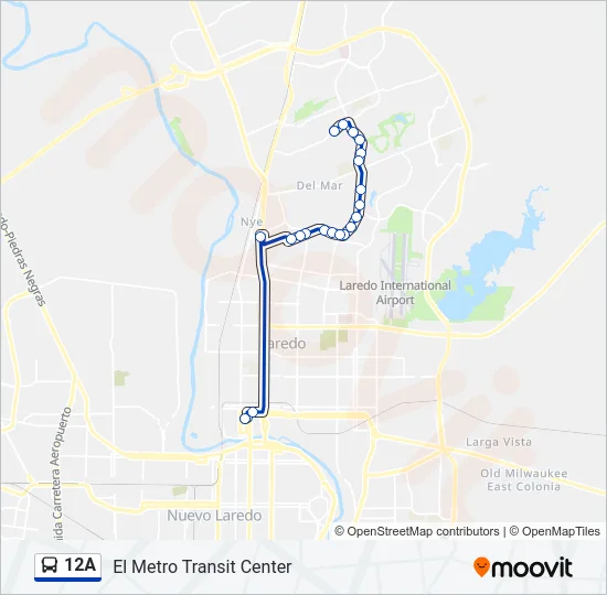 12A Bus Line Map