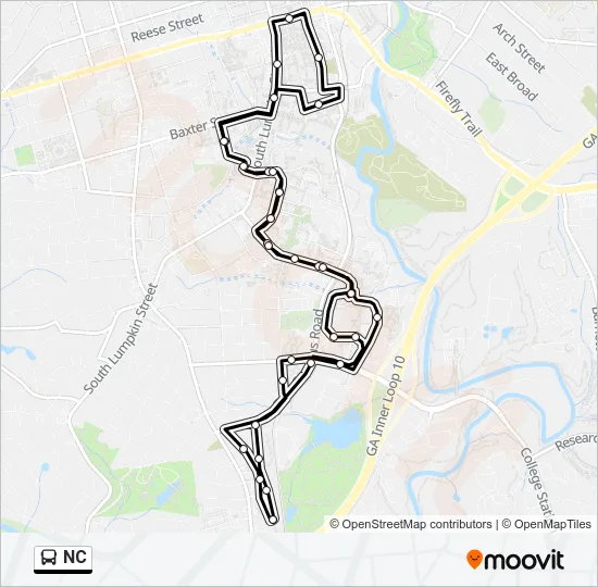 NC Bus Line Map