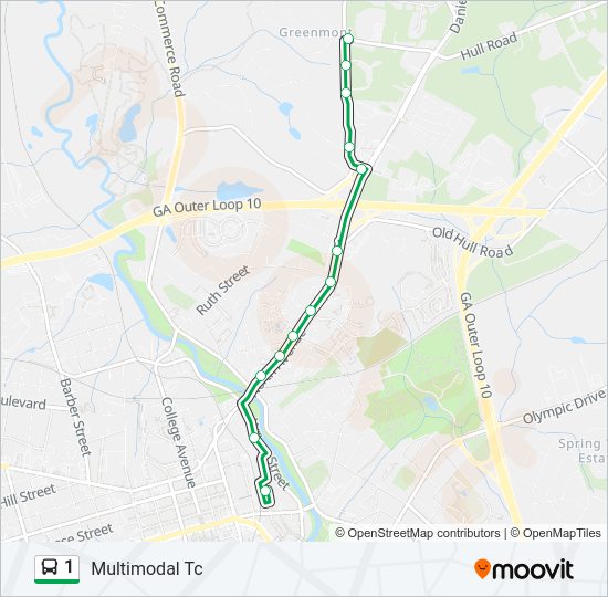 1 Bus Line Map