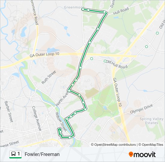1 Bus Line Map
