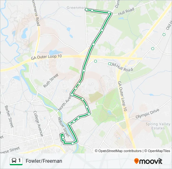 1 Bus Line Map