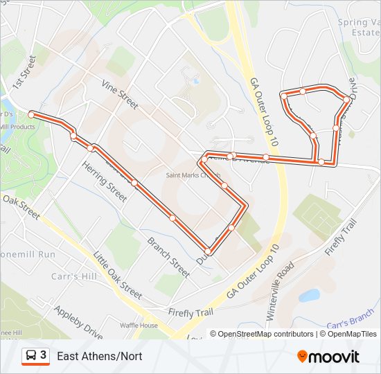 3 Bus Line Map