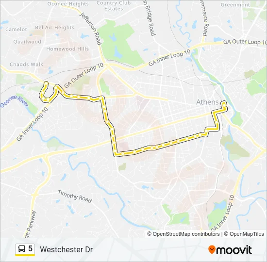 5 Bus Line Map