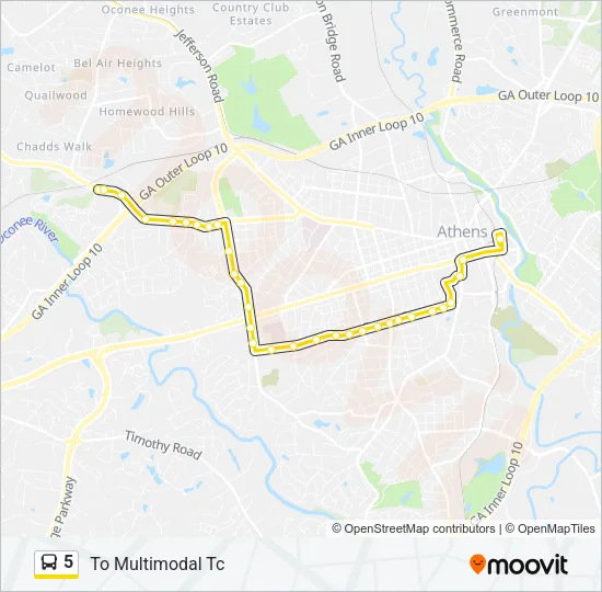 5 Bus Line Map