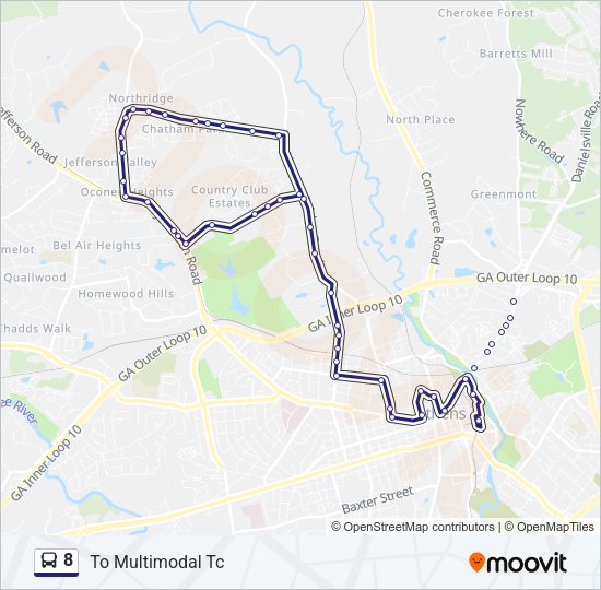 8 Bus Line Map