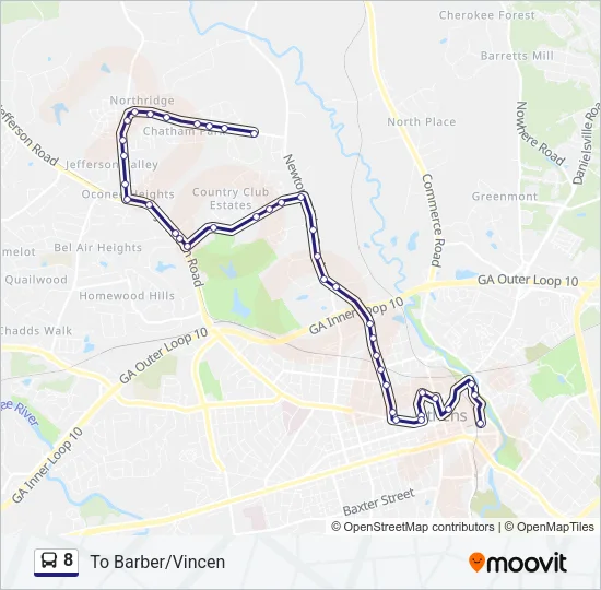 8 Bus Line Map