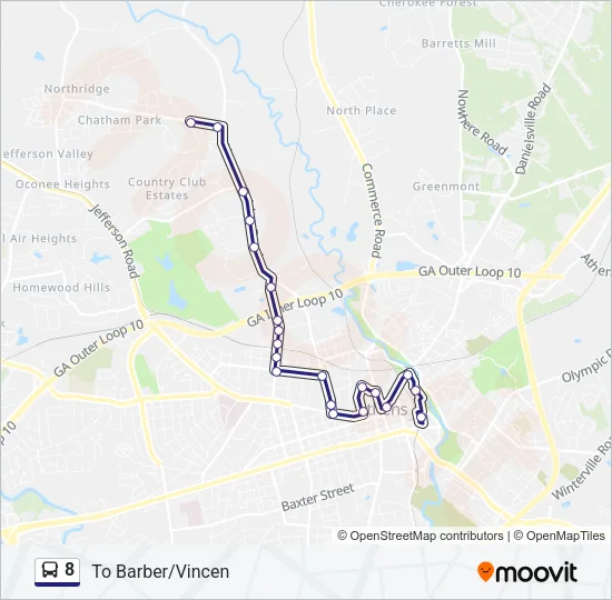 8 Bus Line Map
