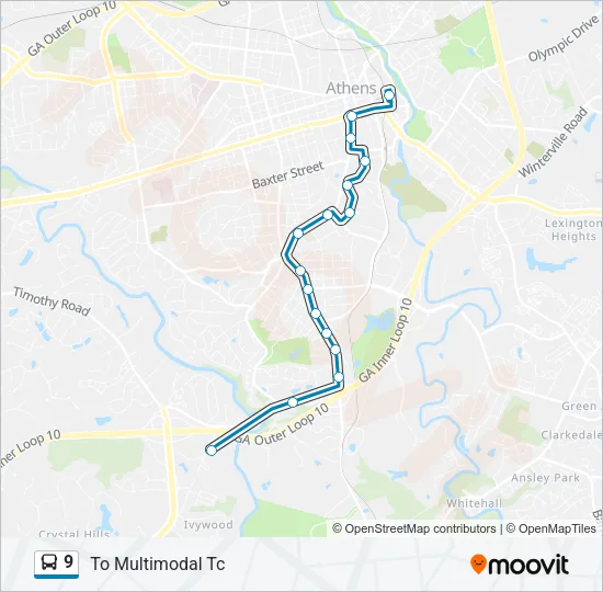 Mapa de 9 de autobús