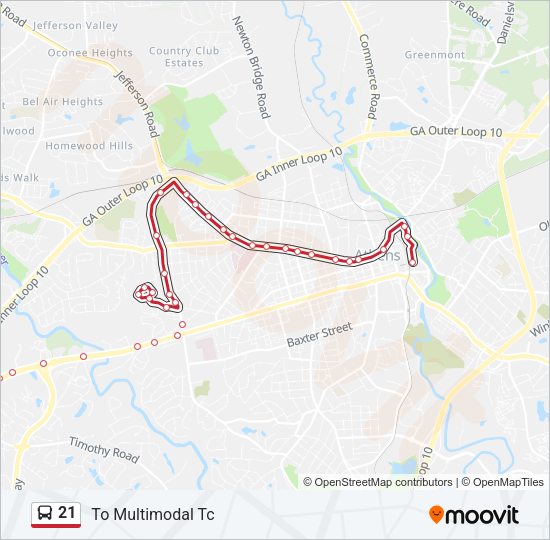 21 Bus Line Map