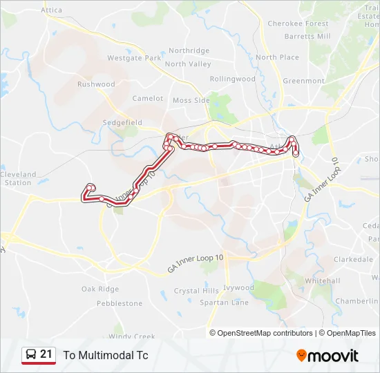 21 Bus Line Map