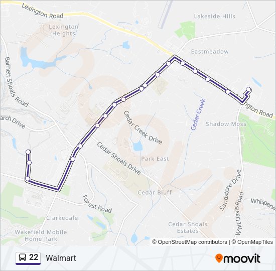 22 Bus Line Map