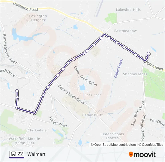 22 Bus Line Map