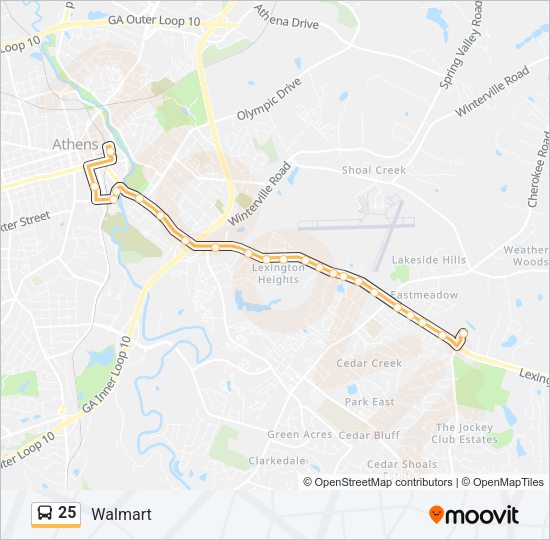 25 Bus Line Map