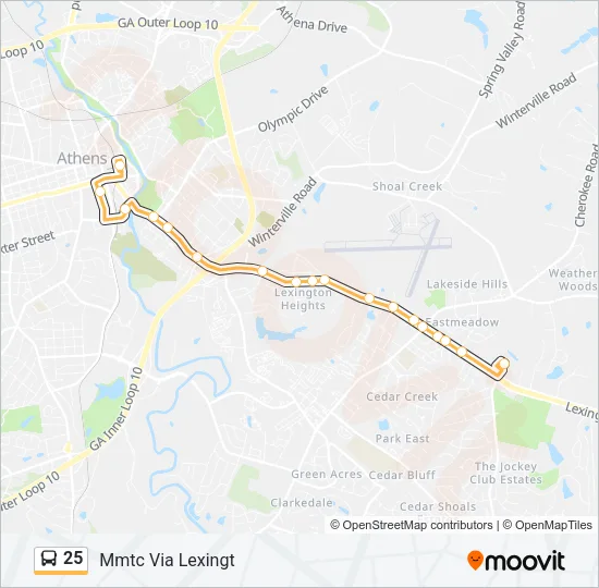 Mapa de 25 de autobús